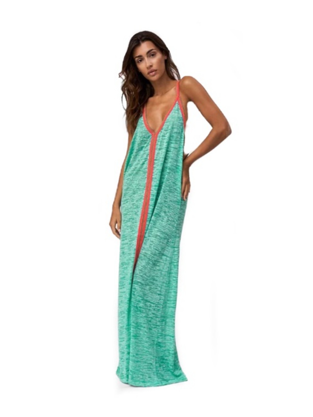 Pitusa Inca Mint Relaxed Halter Neck Maxi Cover Up Summer Beach